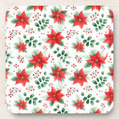 Minimalistische Botanische Poinsettie Getränkeuntersetzer (Vorderseite)