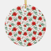 Minimalistische Botanische Poinsettie Keramik Ornament (Vorne)