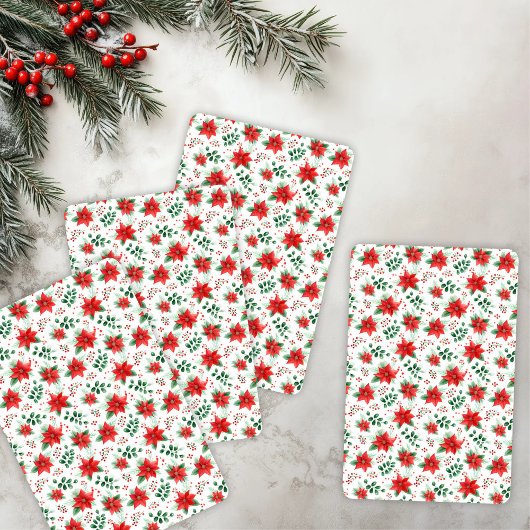 Minimalistische Botanische Poinsettie Spielkarten