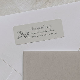 Minimalistische botanische Rücksendeadresse aus Gr