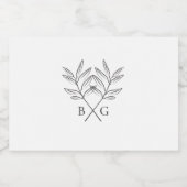 Minimalistische Botanische Rustikale Monogramm-Hoc Alkoholflaschenetikett (Einzelnes Label)