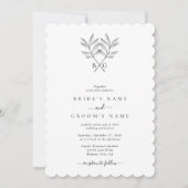 Minimalistische Botanische Rustikale Monogramm-Hoc Einladung (Vorderseite)