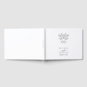 Minimalistische Botanische Rustikale Monogramm-Hoc Gästebuch (Voll)