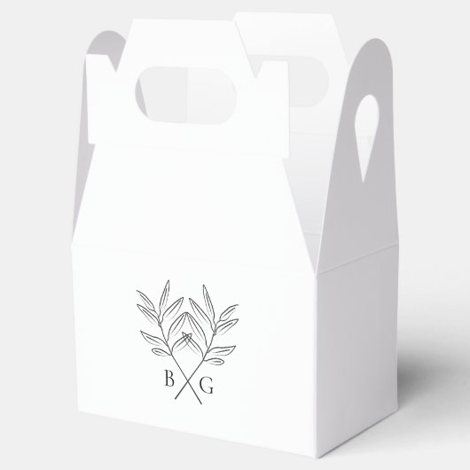 Minimalistische Botanische Rustikale Monogramm-Hoc Geschenkschachtel (Geöffnet)