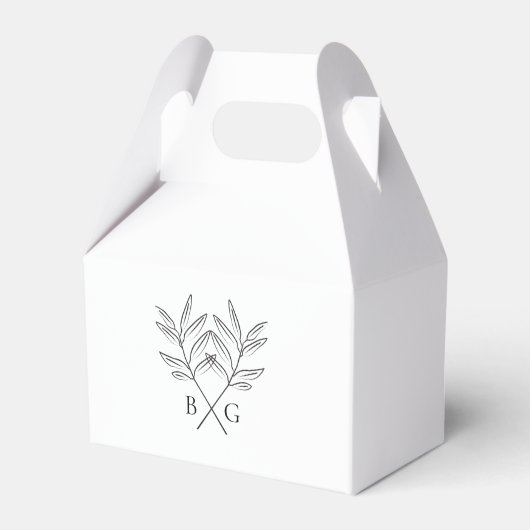 Minimalistische Botanische Rustikale Monogramm-Hoc Geschenkschachtel (Vorderseite)