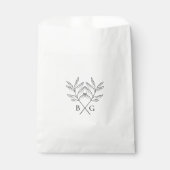 Minimalistische Botanische Rustikale Monogramm-Hoc Geschenktütchen (Vorderseite)