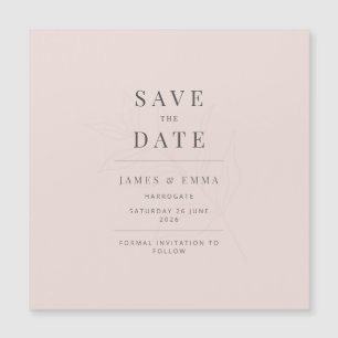 Minimalistische botanische Save-the-Date-Karte in Magnetkarte