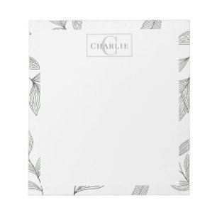 Minimalistische botanische Skizze   Benutzerdefini Notizblock