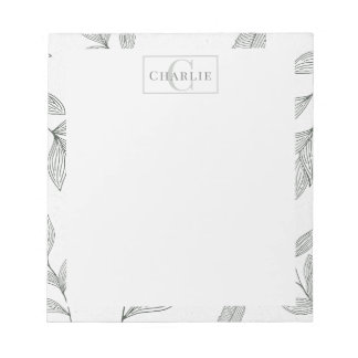 Minimalistische botanische Skizze | Benutzerdefini Notizblock
