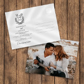 Minimalistische botanische Tauben Hochzeit mit ele Einladungspostkarte