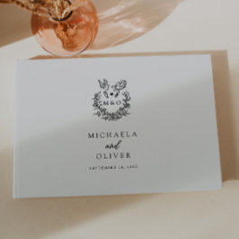 Minimalistische botanische Tauben Hochzeit mit ele Gästebuch