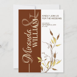 Minimalistische botanische Terrakotta-Hochzeitsein Einladung