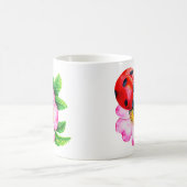 Minimalistische botanische Wasserfarbe Ladybug Blu Kaffeetasse (Mittel)