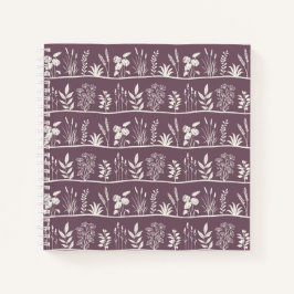Minimalistische botanische zarte Wiese-Silhouette  Notizblock