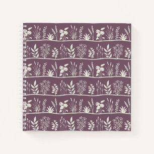 Minimalistische botanische zarte Wiese-Silhouette Notizblock