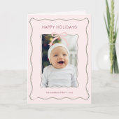 Minimalistische Bow-Foto-Feiertage Faltkarte Karte (Vorderseite)