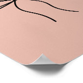Minimalistische Bow Line Art auf Peach Poster (Ecke)