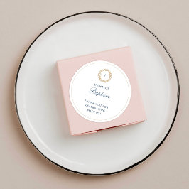 Minimalistische Boy Taufe Christening Golden Kranz Runder Aufkleber