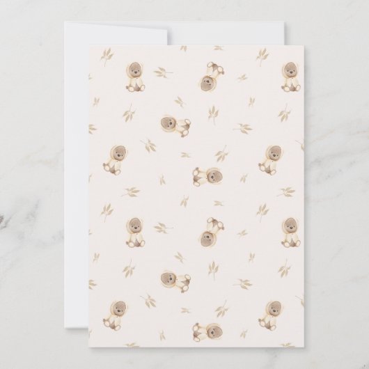 Minimalistische Braun-Baby-Dusche Einladung (Rückseite)