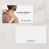 Minimalistische Braun- und Weißmassage Visitenkarte (Vorne/Hinten)