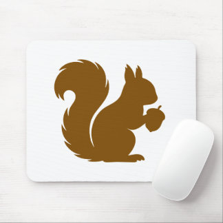Minimalistische braune Eichhörnchen-Silhouette Mousepad