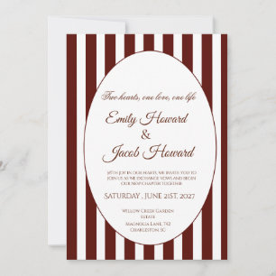 Minimalistische braune Hochzeitseinladung mit Rand Einladung