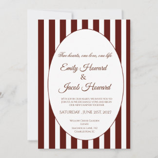 Minimalistische braune Hochzeitseinladung mit Rand Einladung