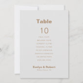 Minimalistische braune Hochzeitstabelle 10 Sitzpla Einladung (Vorderseite)
