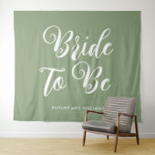 Minimalistische Braut als Brautparty Hintergrund Wandteppich (Beispiel (Horizontal))