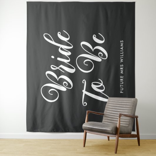 Minimalistische Braut als Brautparty Hintergrund Wandteppich (Beispiel)