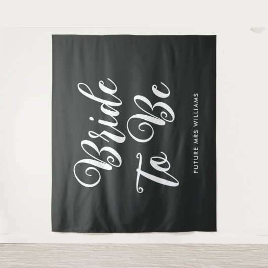 Minimalistische Braut als Brautparty Hintergrund Wandteppich (Vorderseite)