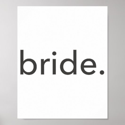 Minimalistische Braut. Minimal Poster (Vorne)