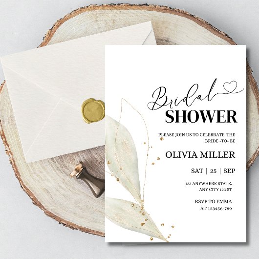 Minimalistische Brautdusche Einladung Modernes Ele