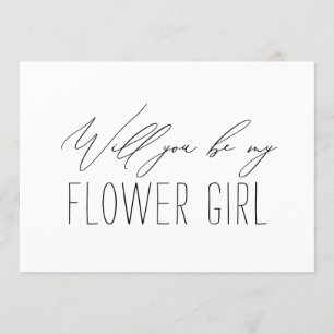 Minimalistische Brautjungfer Blumenmädchen Vorschl Einladung