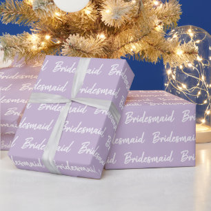Minimalistische Brautjungfer-Bürstenschrift-Typogr Geschenkpapier
