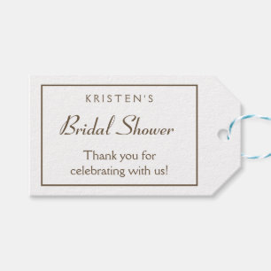 Minimalistische Brautparty Braunes modernes Hochze Geschenkanhänger