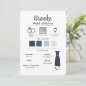 Minimalistische Bridal-Informationskarte Einladung (Stehend Vorderseite)