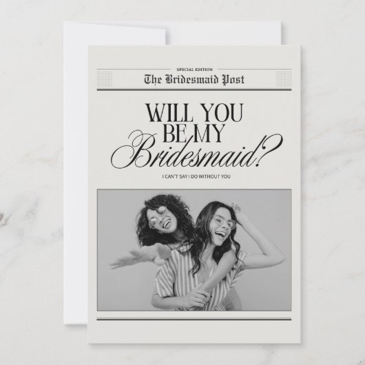 Minimalistische Bridesmaid-Ausschreibung Einladung (Vorderseite)
