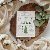 Minimalistische Bridesmaid Brautparty Info Card Einladung
