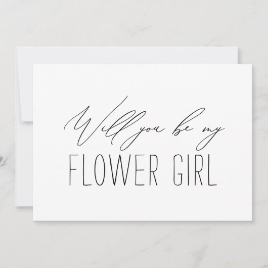 Minimalistische Bridesmaid Flower Girl Vorschlag C Einladung (Vorderseite)