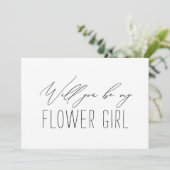 Minimalistische Bridesmaid Flower Girl Vorschlag C Einladung (Stehend Vorderseite)