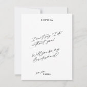 Minimalistische Bridesmaid-Foto Einladung (Vorderseite)