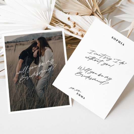 Minimalistische Bridesmaid-Foto Einladung