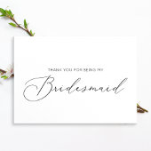 Minimalistische Bridesmaid geklappt Dankeschön Kar Karte