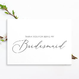 Minimalistische Bridesmaid geklappt Dankeschön Kar Karte
