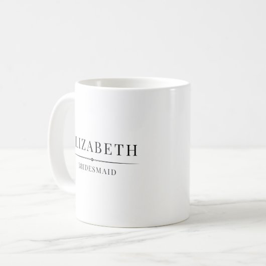 Minimalistische Bridesmaid-Geschenke Elegante Mode Kaffeetasse (Vorderseite Links)