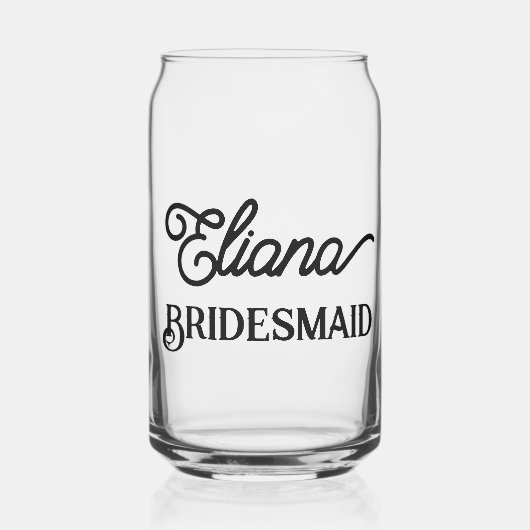 Minimalistische Bridesmaid oder Trauzeugin Dosenglas (Vorderseite)