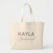 Minimalistische Bridesmaid Personalisiert Tote Bag Jumbo Stoffbeutel (Vorne)