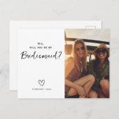 Minimalistische Bridesmaid-Vorschlag frage Postkar Postkarte (Vorne/Hinten)