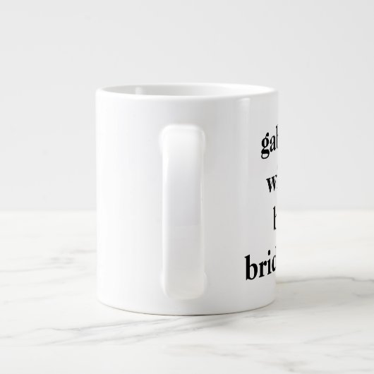 Minimalistische Bridesmaid-Vorschlag Schwarz Perso Jumbo-Tasse (Rückseite)